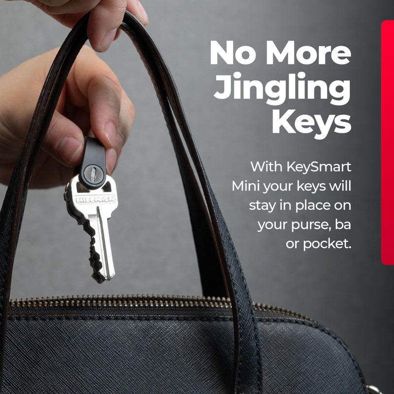 key smart KeySmart Mini - Keychain Key Holder - Compact Key Organizer for Key Chain, Clutter-Free Minimalist Compact EDC Key Chains, Key Ring for Car Fobs Keychains - Black - Image 5