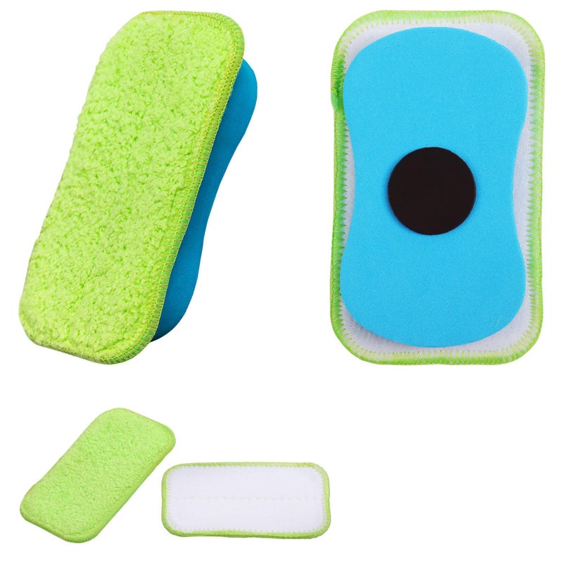 OSOPOLA 1Pc Chalkboard Eraser Washable Reusable Microfiber Eraser Cleaning ChalkMarkersDuster Tool in Home Classroom Office Attached 2 Pcs Microfiber Cloth WP0301 - Image 3