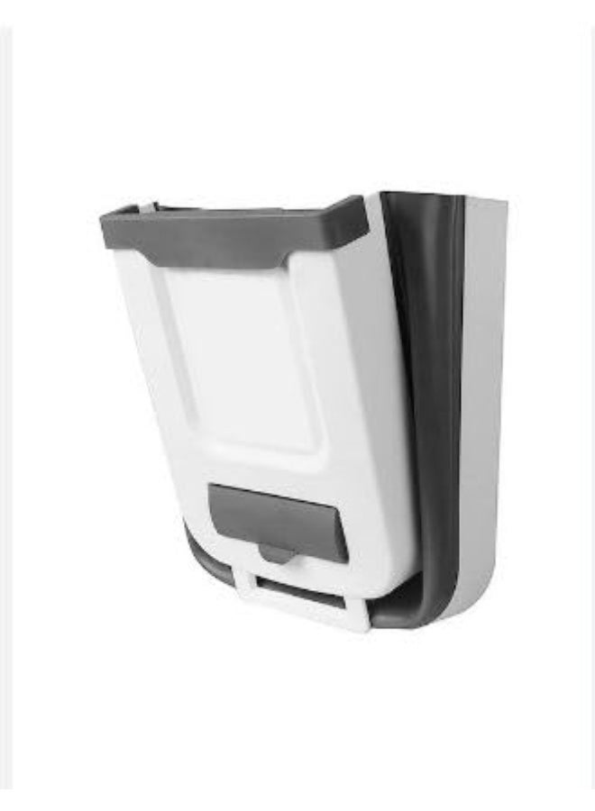 "Small, foldable plastic trash can for hanging in the kitchen, on the closet door, in the car, bedroom, and bathroom; 9-liter capacity; silicone plastic. " - Image 4