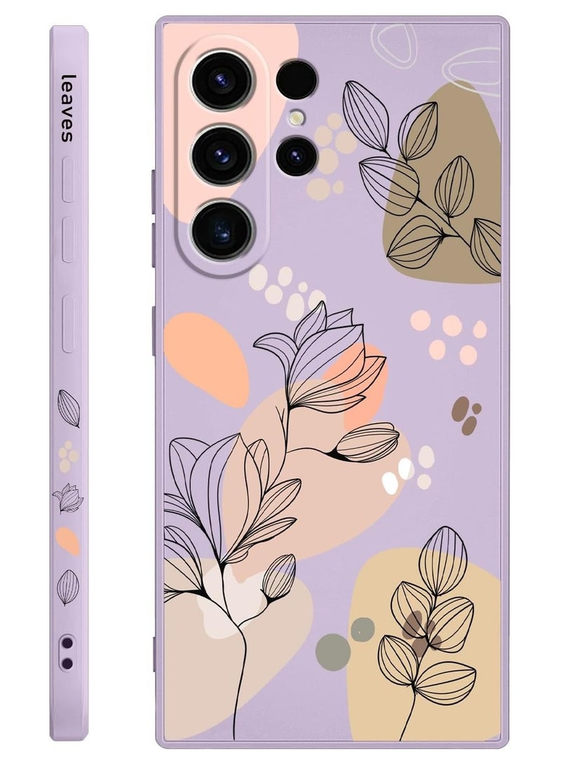 for Samsung Galaxy S23 Ultra Case, for Galaxy S23 Ultra Case Flowers Butterfly Anti Slip Shockproof Flexibility Soft Silicone Protector Phone for Samsung Galaxy S23 Ultra Case-Morandi Purple - Image 1