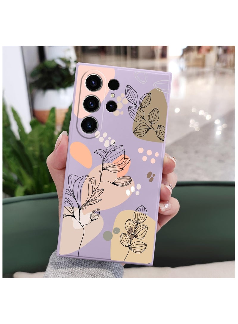 for Samsung Galaxy S23 Ultra Case, for Galaxy S23 Ultra Case Flowers Butterfly Anti Slip Shockproof Flexibility Soft Silicone Protector Phone for Samsung Galaxy S23 Ultra Case-Morandi Purple - Image 3
