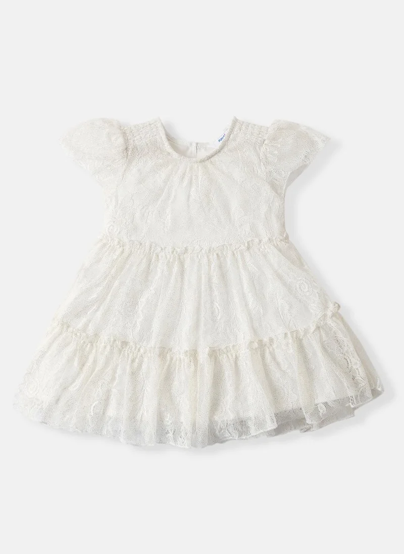 Nautinati Nautinati Girls' Tiered Lace Party Frock