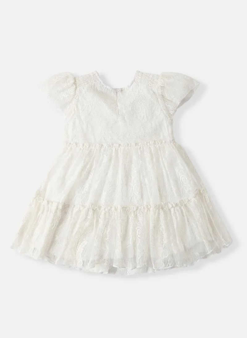 Nautinati Nautinati Girls' Tiered Lace Party Frock