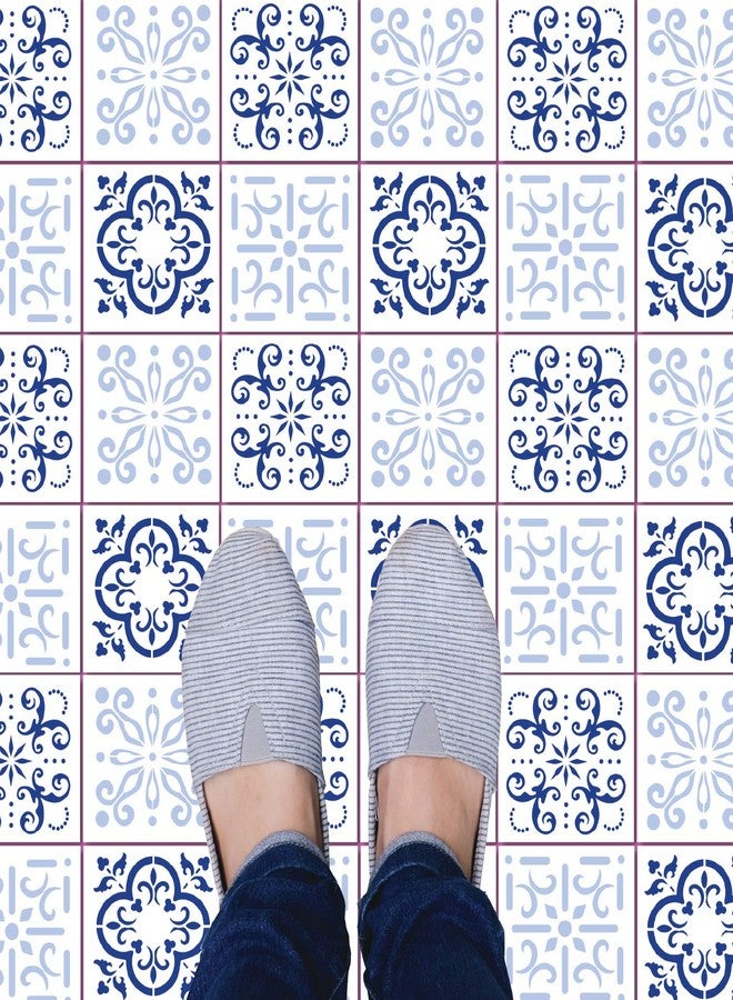 آي لايك ذات لامب مجموعة من 4 قوالب بلاط بنمط مكسيكي (4 × 4 بوصات)، قوالب قابلة لإعادة الاستخدام لطلاء الأرضيات/الجدران/الأثاث، تناسب بلاطًا بمقاس 4 × 4 بوصات، ديكور منزلي من فسيفساء تالافيرا، صنع في الولايات المتحدة الأمريكية - Image 4