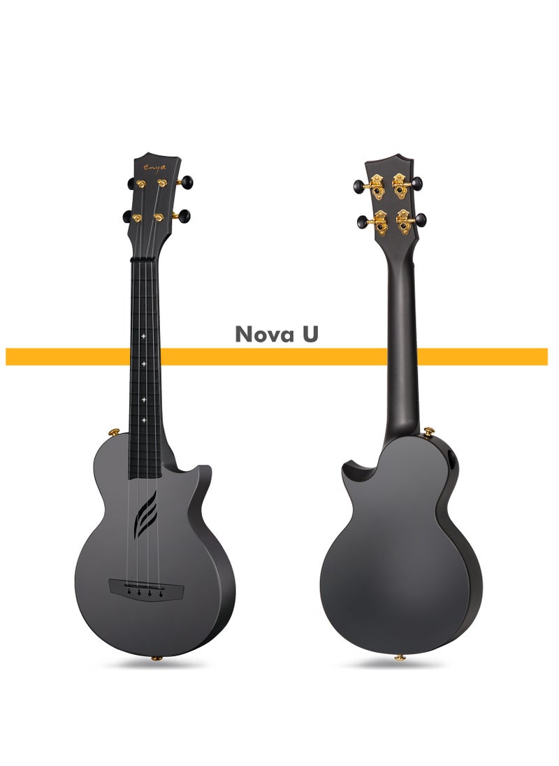 enya Enya Concert Ukulele Nova U 23’’ Carbon Fiber Travel Ukulele with Beginner Kit includes case, strap, capo and strings  - Image 2