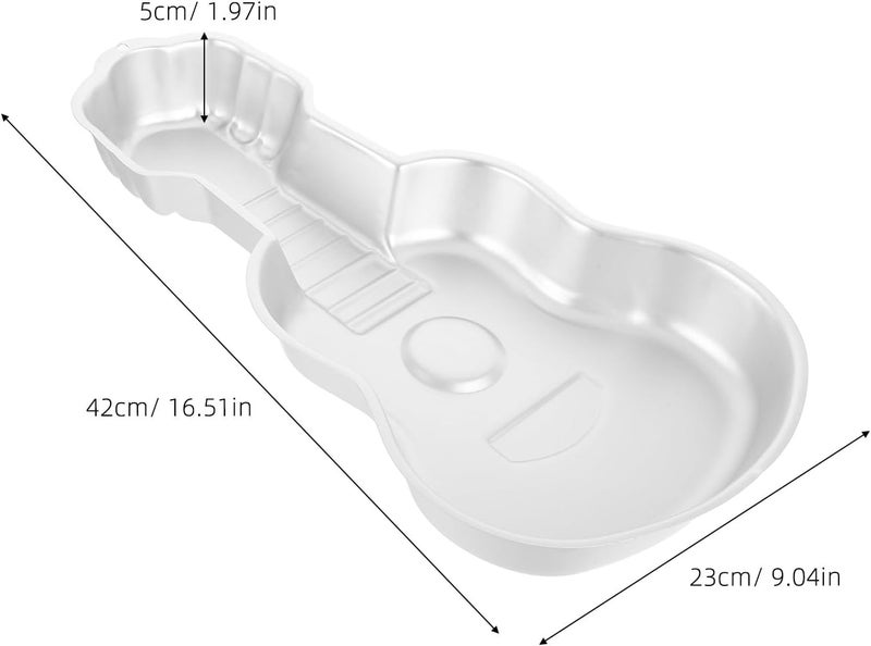 Guitar Shaped Cake Pan Aluminum Non-stick 3d Baking Mold DIY Birthday Cake Mold Reusable Bakeware for Party and Family Use - Image 2
