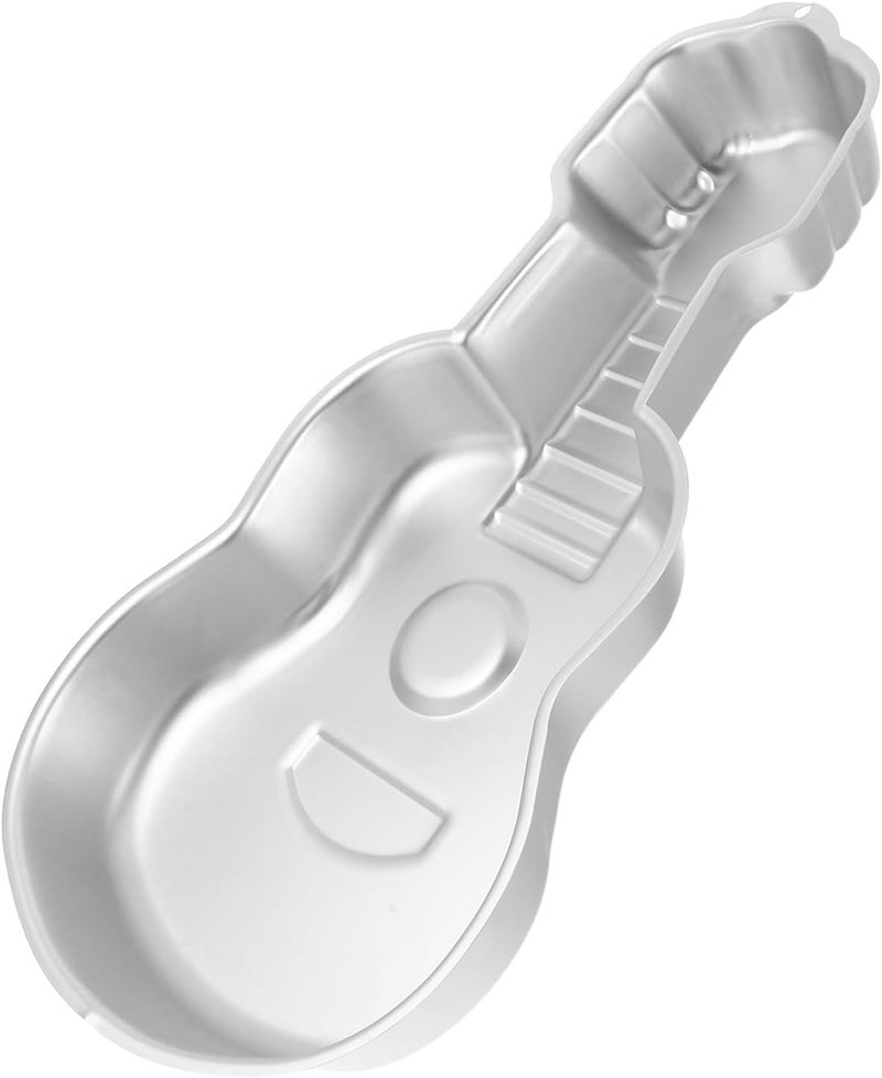 Guitar Shaped Cake Pan Aluminum Non-stick 3d Baking Mold DIY Birthday Cake Mold Reusable Bakeware for Party and Family Use - Image 1
