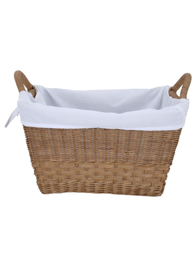 السيف  سلة تقديم مستطيلة من الخوص مع قماش 45 - Image 1