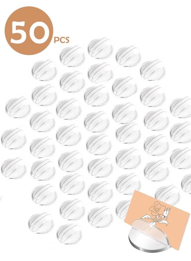 حامل بطاقات 50 قطعة، حامل بطاقات مكان شفاف، حامل بطاقات، حامل بطاقات ألعاب بلاستيك أكريليك للحفلات والمؤتمرات وحفلات الزفاف، حامل رقم الطاولة - Image 1