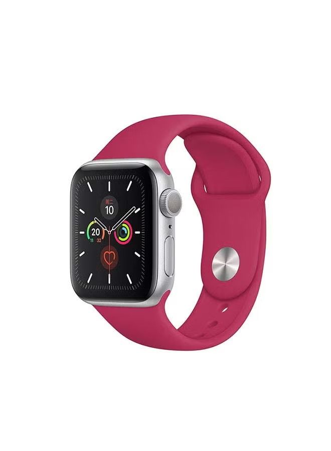 زبون حزام بديل رياضي من السيليكون لساعة Apple Watch All Series 41/40 / 38mm وردي أحمر - Image 1