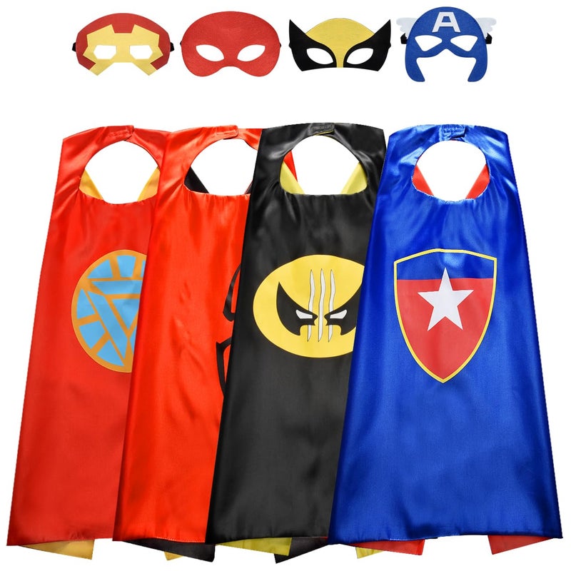 Roko Toys for 310 Year Old Boys Superhero Capes for Kids Dress up Costumes Party Supplies Present Chistmas Gifts Stocking Red Blue Black - Image 2