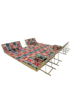 Albawadi Arabic Camping Floor Carpet Folding Mat Sets with 4 Folding Chair Pillows  - Image 4