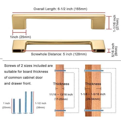 KOOFIZO 10 Pack 5 Inch Brushed Gold Kitchen Cabinet Pulls Gold Cabinet Handles Gold Cabinet Hardware for Kitchen Cabinets Drawer P01 Dresser Cupboard Bedroom Bathroom - Image 2