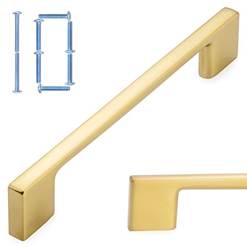 KOOFIZO 10 Pack 5 Inch Brushed Gold Kitchen Cabinet Pulls Gold Cabinet Handles Gold Cabinet Hardware for Kitchen Cabinets Drawer P01 Dresser Cupboard Bedroom Bathroom - Image 1