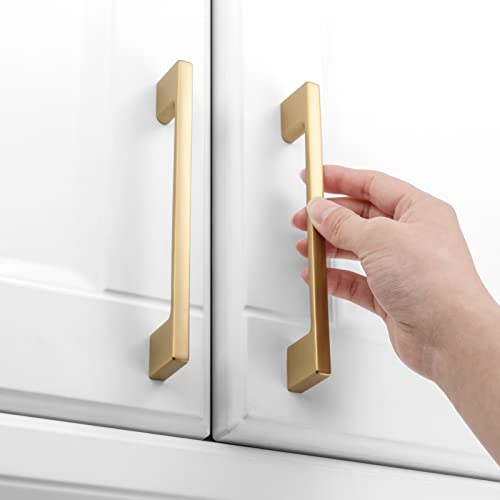 KOOFIZO 10 Pack 5 Inch Brushed Gold Kitchen Cabinet Pulls Gold Cabinet Handles Gold Cabinet Hardware for Kitchen Cabinets Drawer P01 Dresser Cupboard Bedroom Bathroom - Image 4
