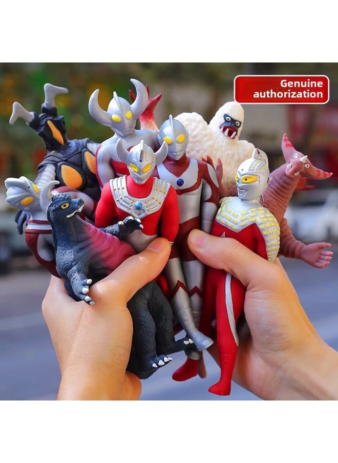 Generic - Luminous Altman Armor Saiwen Soft Rubber Stretch Doll Children's Elastic Decompression Pinch Music Toy Genuine-Color:❤ The First Generation Ultraman ❤ Luminous Version ❤ - Image 1