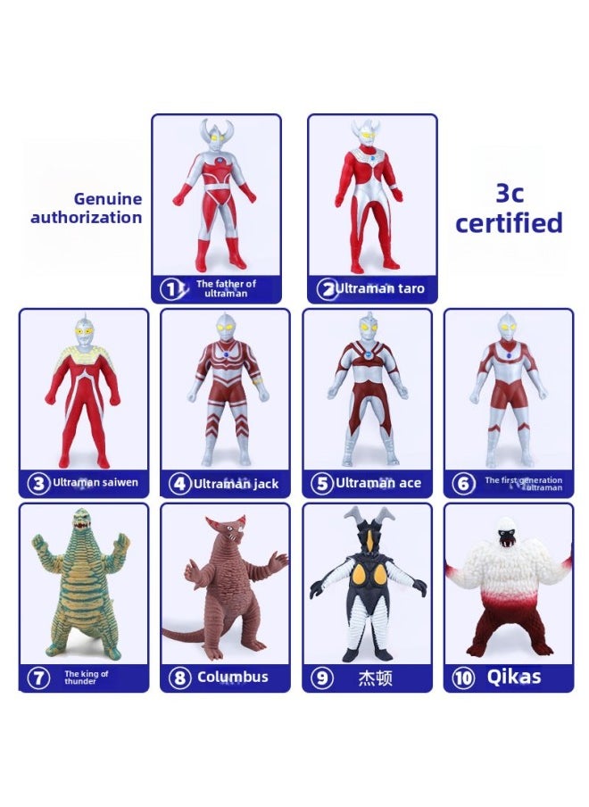 Generic - Luminous Altman Armor Saiwen Soft Rubber Stretch Doll Children's Elastic Decompression Pinch Music Toy Genuine-Color:❤ The First Generation Ultraman ❤ Luminous Version ❤ - Image 1