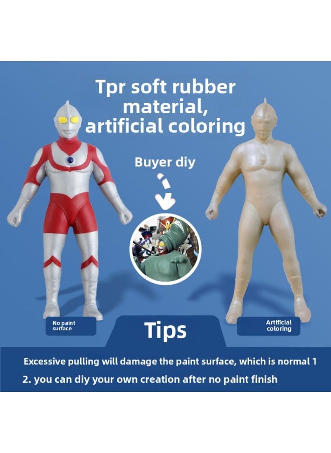 Generic - Luminous Altman Armor Saiwen Soft Rubber Stretch Doll Children's Elastic Decompression Pinch Music Toy Genuine-Color:❤ The First Generation Ultraman ❤ Luminous Version ❤ - Image 1