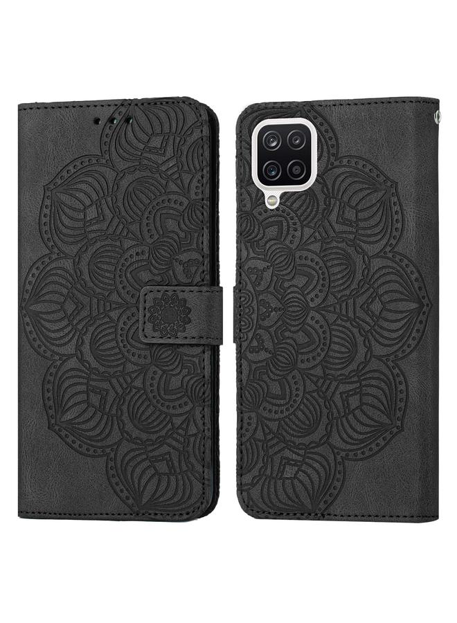 اس-توب جراب لهاتف Samsung Galaxy A12 من الجلد المنقوش بنقشة ماندالا - Image 1