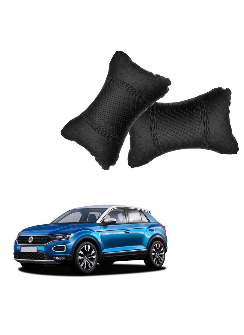 Adroitz Adroitz Black Universal Neck Rest Pillow Faux Leather Material in Football Design for All Cars_1690  - Image 1