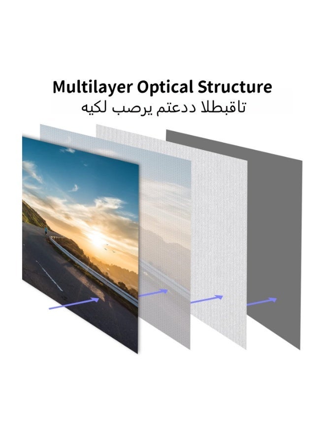 شاشة عرض بحجم 100 بوصة، شاشة عرض عالية الدقة 4K بنسبة 16:9 مثبتة على الحائط، شاشة أفلام داخلية محمولة قابلة للطي مزودة بحبل تعليق للسينما المنزلية وليالي مشاهدة الأفلام – 100 بوصة - Image 5