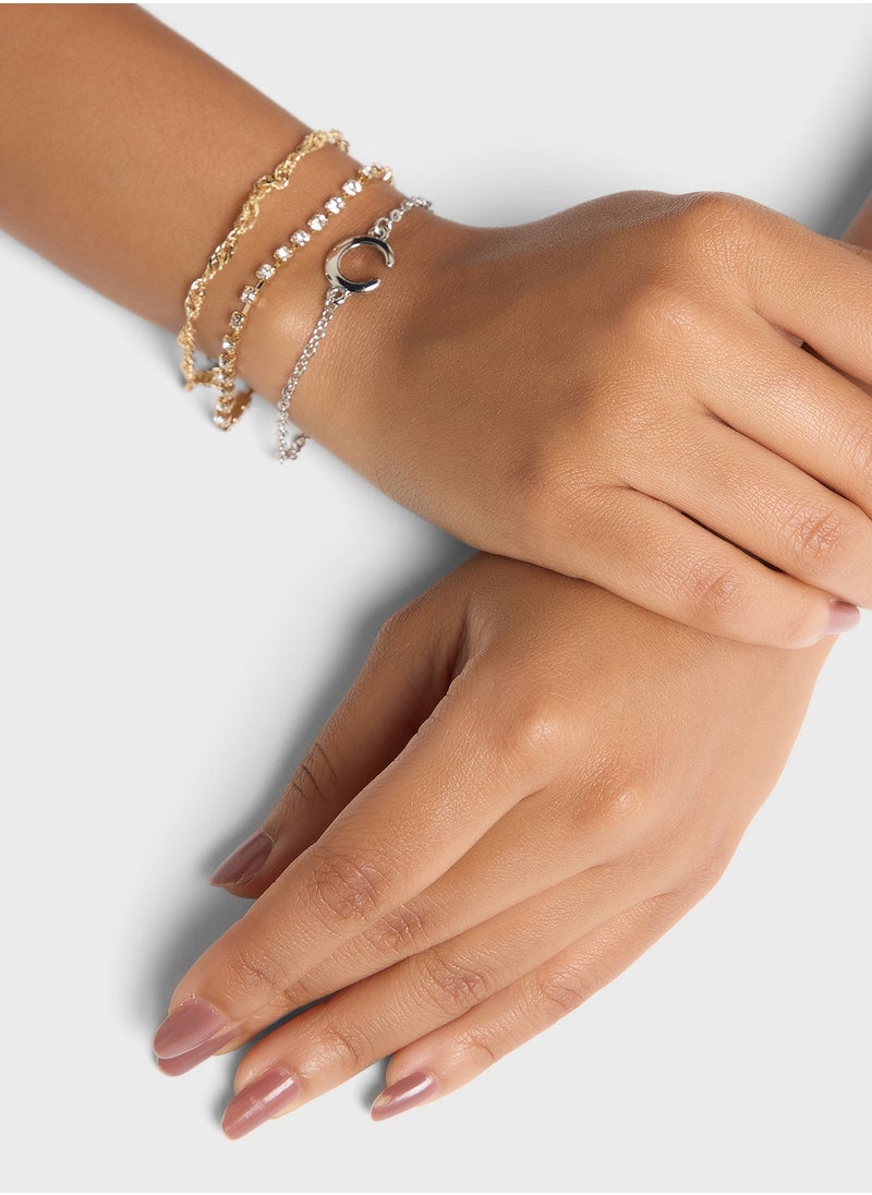 Ginger 3 Pack Mix Rhinestone Bracelet Pack  - Image 5