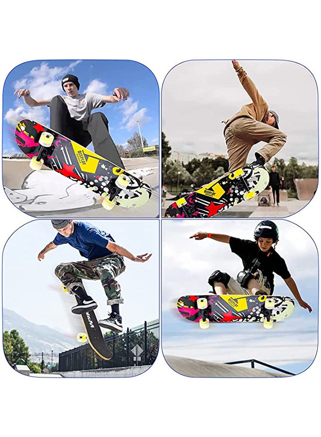 Marshal Fitness Aluminum Base Anti Slip Skateboards Complete Standard Skateboard for Beginners - 31" x 8" and Professional with 9 Layer Maple Wood with 4 Illuminated Pu Wheels Assorted Colors.MF-0281 - Image 4