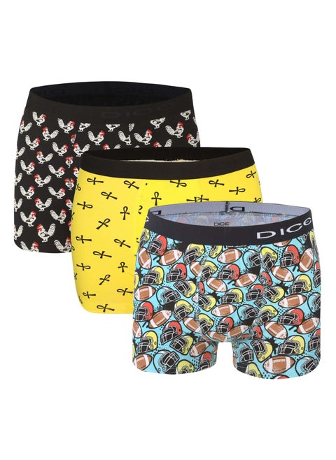 Pack of 3 Printed Cotton Lycra Boxer for Men