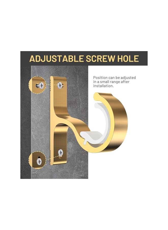 erorex Curtain Rod Bracket, Set of 2 Strong Aluminium Alloy Curtain Rod Holders, Drapery Hooks for Rods with 20-28 mm Diameter, Ideal for Curtains or Wardrobes  - Image 4