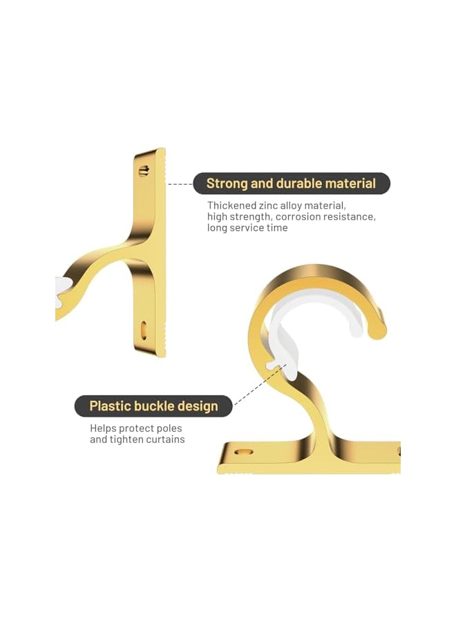 erorex Curtain Rod Bracket, Set of 2 Strong Aluminium Alloy Curtain Rod Holders, Drapery Hooks for Rods with 20-28 mm Diameter, Ideal for Curtains or Wardrobes  - Image 2