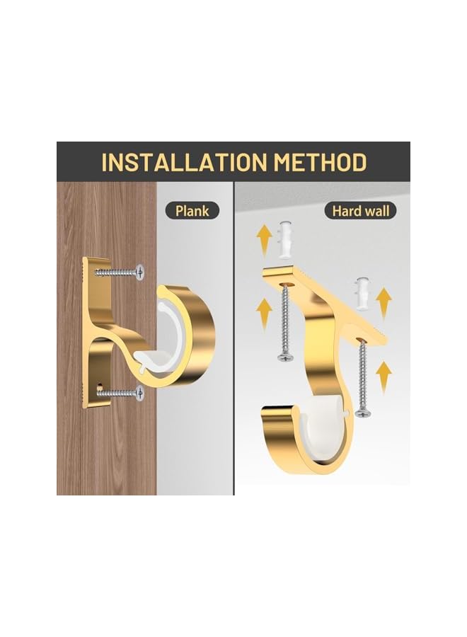 erorex Curtain Rod Bracket, Set of 2 Strong Aluminium Alloy Curtain Rod Holders, Drapery Hooks for Rods with 20-28 mm Diameter, Ideal for Curtains or Wardrobes  - Image 5