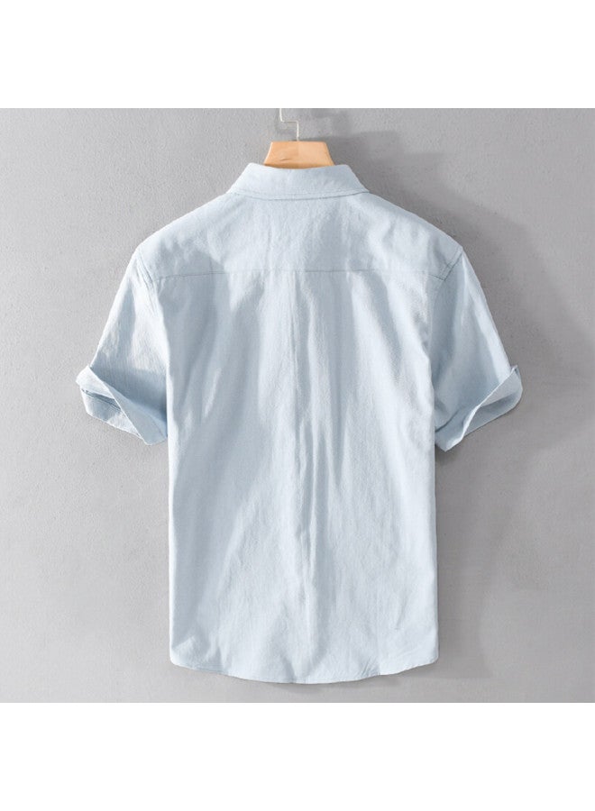 Fomoce comfortable Men's Short-sleeve Cotton Shirt For Spring/summer Casual Wear - Image 4