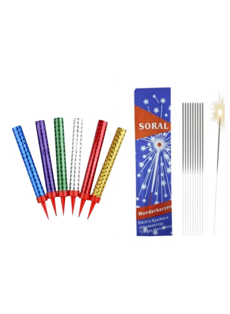 SORAL Set Of 6 Spark Candles And 10 Night Stars Sparks - Image 1