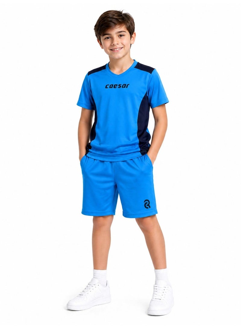 Caesar Boys' two-piece tracksuit set: shorts and short-sleeved t-shirt - Image 1
