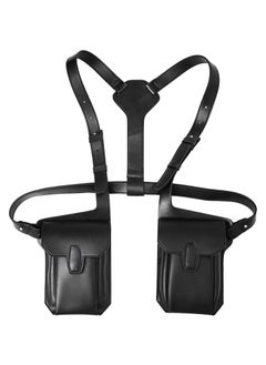 Leather Under Arm Shoulder Waist Holster Travel Bag Belt Anti-Theft Hidden Underarm Strap Wallet Pocket PU Leather Shoulder Pouch Double Shoulder Pocket Sport Vest Outdoors