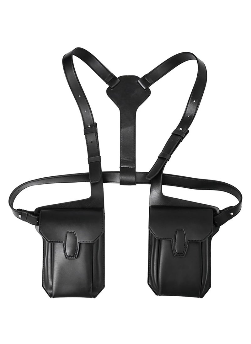 KASTWAVE - Leather Under Arm Shoulder Waist Holster Travel Bag Belt Anti-Theft Hidden Underarm Strap Wallet Pocket PU Leather Shoulder Pouch Double Shoulder Pocket Sport Vest Outdoors - Image 1
