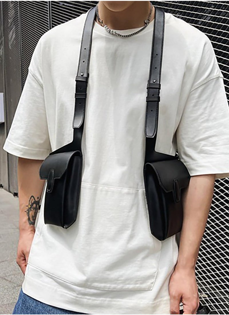 KASTWAVE - Leather Under Arm Shoulder Waist Holster Travel Bag Belt Anti-Theft Hidden Underarm Strap Wallet Pocket PU Leather Shoulder Pouch Double Shoulder Pocket Sport Vest Outdoors - Image 1