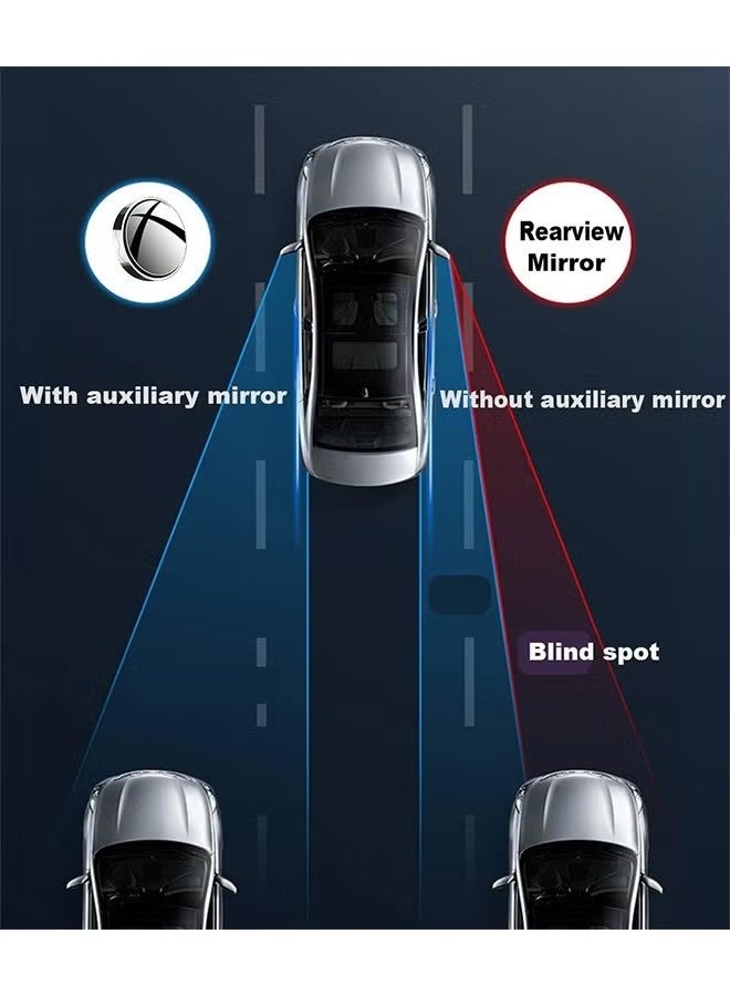 2 Pieces Vacuum Blind Spot Mirror, No Glue, No Harm To The Car Mirror, 2 Inch Round Hd Glass Convex Wide Angle Side Mirrors, Convex Mirrors for Any Car, Van, Suv and Truck (Silver, 2 Pcs) - Image 2