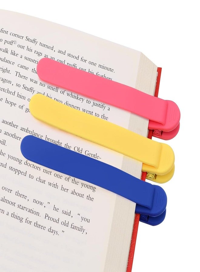 Marve 3pcs Silicone Automatic Bookmark, Unique Bookmark Page Keeper for Reading Lovers Women Men Kids Teachers, Book Page Holder Markers Clip Book Marks Reading Accessories Gifts - Image 1