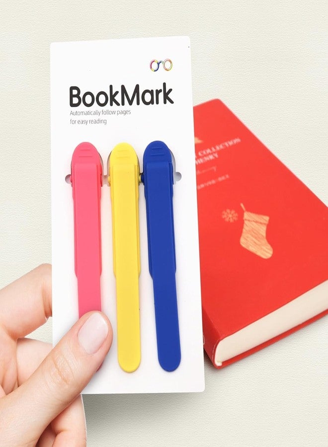 Marve 3pcs Silicone Automatic Bookmark, Unique Bookmark Page Keeper for Reading Lovers Women Men Kids Teachers, Book Page Holder Markers Clip Book Marks Reading Accessories Gifts - Image 3