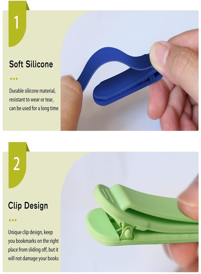 Marve 3pcs Silicone Automatic Bookmark, Unique Bookmark Page Keeper for Reading Lovers Women Men Kids Teachers, Book Page Holder Markers Clip Book Marks Reading Accessories Gifts - Image 2
