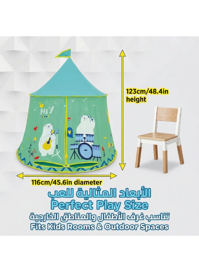 Teranorix Multi-Functional Kids Play Tent | Cartoon Bear Music Design | Portable Indoor Outdoor Playhouse for Imaginative Play - Image 3