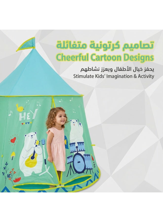 Teranorix Multi-Functional Kids Play Tent | Cartoon Bear Music Design | Portable Indoor Outdoor Playhouse for Imaginative Play - Image 2