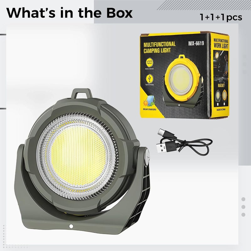Rechargeable Work Light, 900mAh Green Portable Floodlight with Emergency Flashing, Strong Attachment Force, 180°Adjustable, ABS Shell, for Outdoor, Repair, Everyday Carry - Image 5