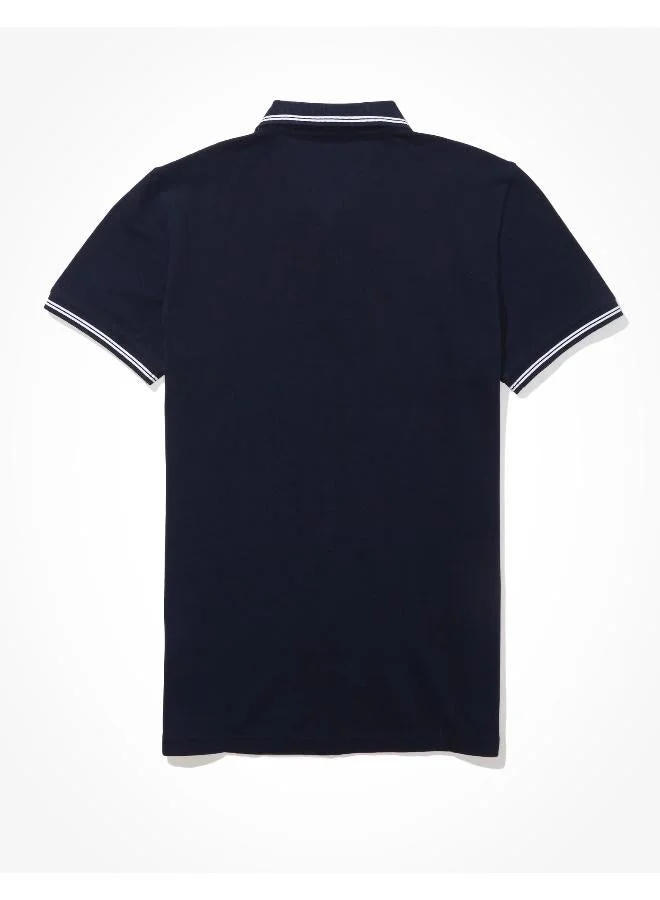American Eagle NAVY AE Slim Fit Pique Polo Shirt for Men | Best Price UAE