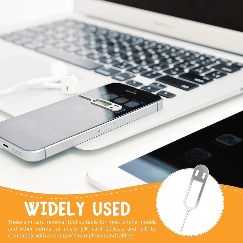 TOODOO Sim Card Removal Tool Phone Chip Remover Unlock Chip Sim Card Tray Eject Pin Tool Needle Opener Ejector with Detachable Keychain Charm for Smart Phone, 4 Pieces - Image 5