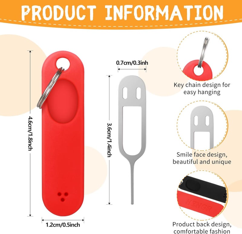 TOODOO Sim Card Removal Tool Phone Chip Remover Unlock Chip Sim Card Tray Eject Pin Tool Needle Opener Ejector with Detachable Keychain Charm for Smart Phone, 4 Pieces - Image 2