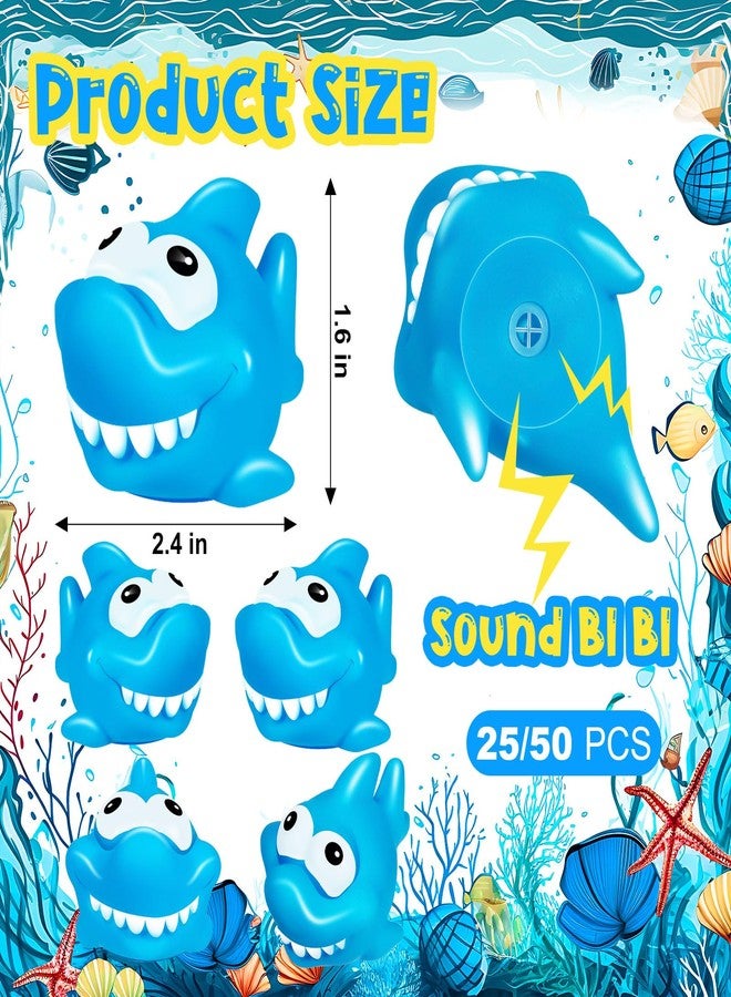 KFPPLXQ 50 Pcs Rubber Sharks for Kids, Bulk Squirting Shark Bath Toys Cute Small Squeak Sharks Party Favors Summer Bathtub Toy for Birthday Shower Classroom Pool Party Favors - Image 2