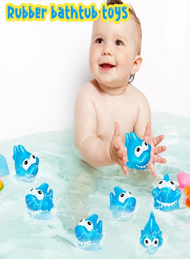 KFPPLXQ 50 Pcs Rubber Sharks for Kids, Bulk Squirting Shark Bath Toys Cute Small Squeak Sharks Party Favors Summer Bathtub Toy for Birthday Shower Classroom Pool Party Favors - Image 3