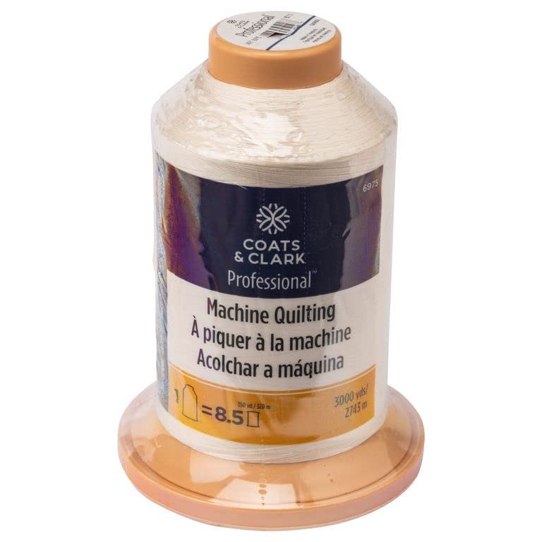 COATS CLARK Coats & Clark Professional Machine Quilting Thread, 3000 yds, Natural - Image 4